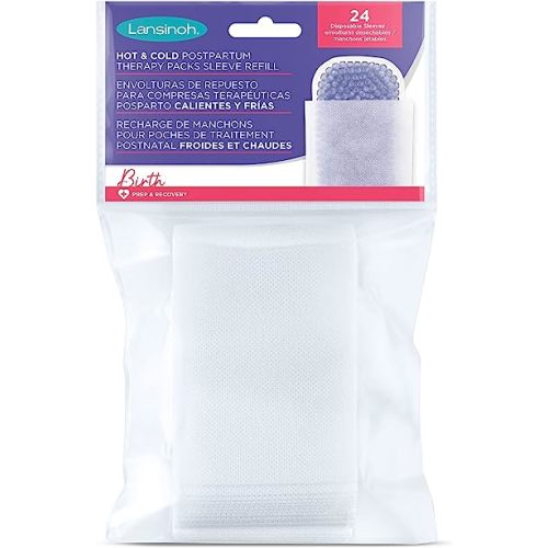 Lansinoh Hot & Cold Postpartum Therapy Packs Disposable Sleeve Refill, 24 Count