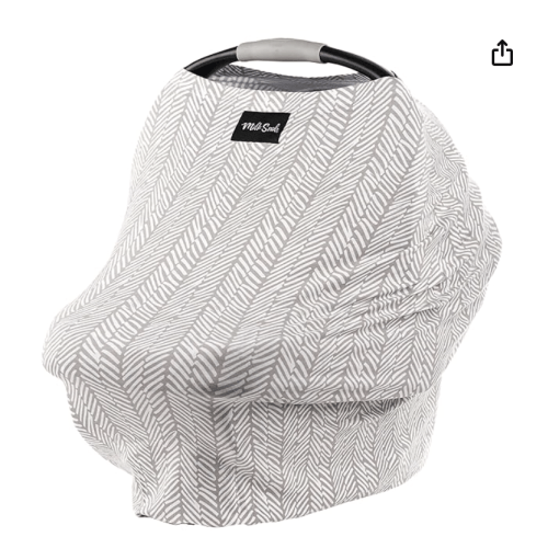 Milk Snob Original 5-in-1 Cover - Added Privacy for Breastfeeding, Baby Car Seat, Carrier, Stroller, High Chair, Shopping Cart, Lounger Canopy - Newborn Essentials, Nursing Top, Herringbone