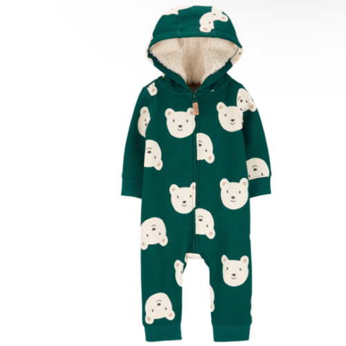 Baby Bear Hooded Fleece Jumpsuit
