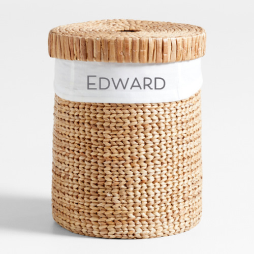 Personalized Wonderful Wicker Organic Cotton Hamper Liner