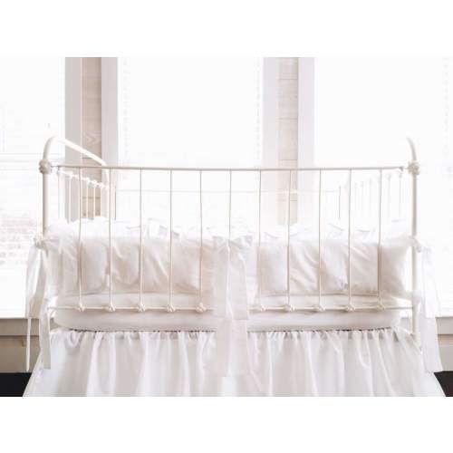 White Farmhouse Ruffled Crib Liners | High Cotton Textile