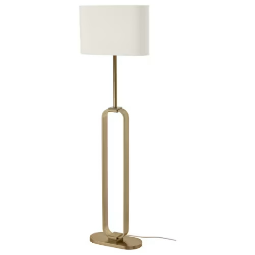 UPPVIND floor lamp, brass plated/white, 59" - IKEA US