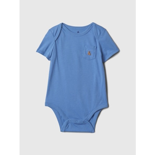 babyGap Mix & Match Pocket Bodysuit in cabana blue, size: 12-18 M