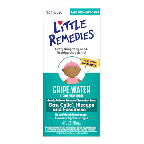 Little Remedies Gripe Water-No Alcohol, Sodium Bicarbonate, Artificial Color & Gluten Free-Safe for Newborns, 4 Fl. Oz (Pack of 1)
