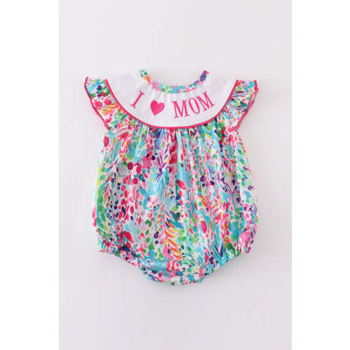 Confetti bloom I love mom embroidery girl bubble – HoneyBean