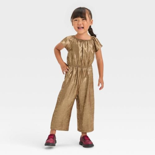 Toddler Girls' Jumpsuit - Cat & Jack™ Gold, Size: 3T