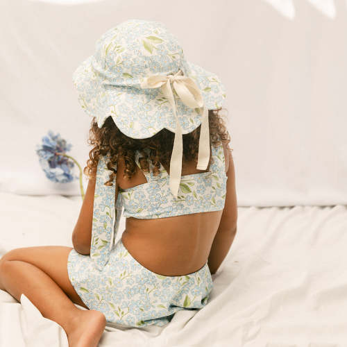 Petal Sun Hat · Hydrangea | Baby & Girls Sun Hats | Baby & Girls Bikinis | Baby & Girls Swimsuits – Petit Playa