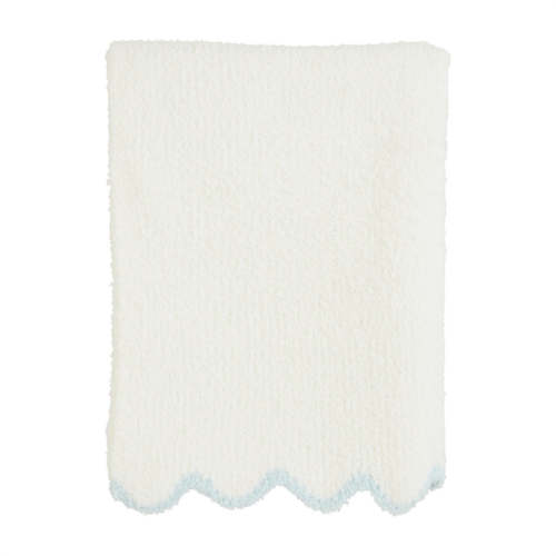 Mud Pie Blue Scallop Chenille Blanket