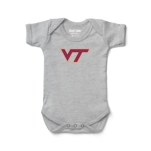 Virginia Tech Hokies Chad & Jake Infant Primary Logo Bodysuit - Heather Gray