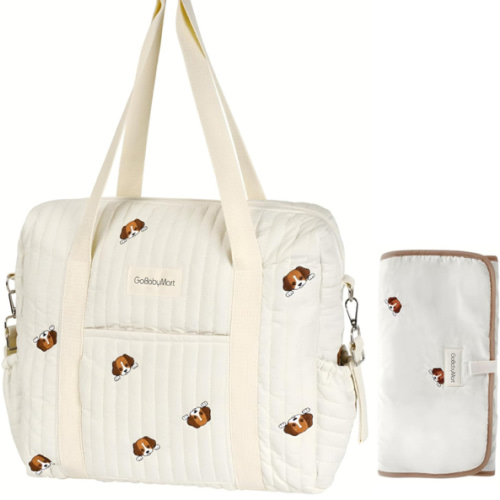 Large Diaper Bag Tote, Maternity Travel diaper tote, Multifunction baby bag, Baby Nappy Bags, Messenger bag (Medium - Puppies)