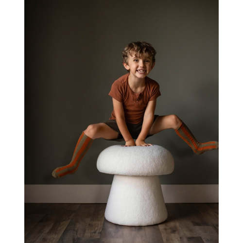 Large Boucle Mushroom Stool - Ivory