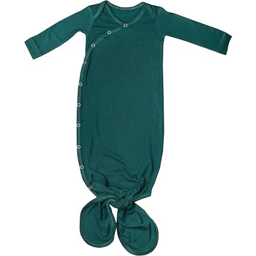 Copper Pearl Baby Gown - Knotted Newborn Sleepers for Baby Boy and Girl, Soft Stretchy Long Sleeve Infant Gowns with Bottom Tie and Hand Mittens, Perfect Hospital Coming Home Outfit (Jaspar)