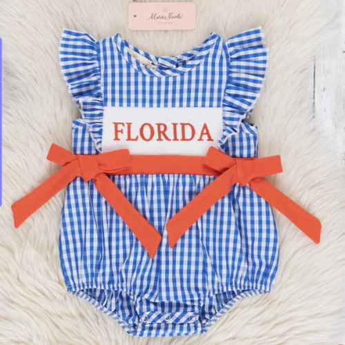 Florida Smocked Gingham Romper
