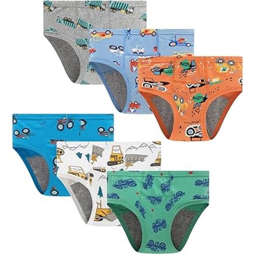 Boboking Boys Training Toddler Underwear Truck Potty Briefs For Girls & Boys Pack Of 6