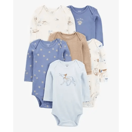 Baby 6-Pack Dog Long-Sleeve Bodysuits - Carter's | Carter's