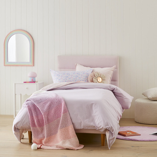Adairs Kids - Stonewashed Cotton Pink Lavender Quilt Cover Set | Adairs