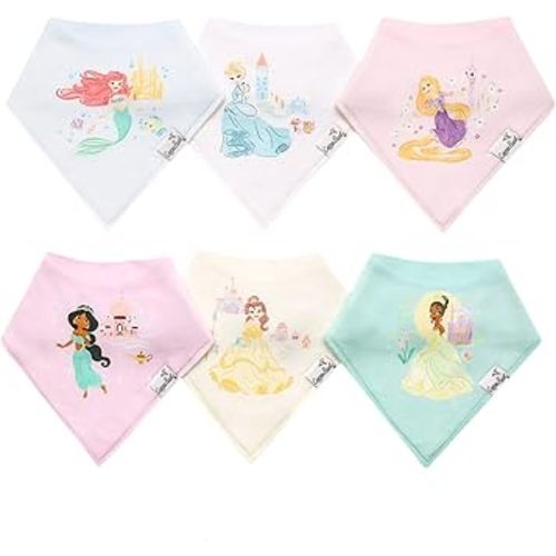 Copper Pearl Disney Princess Bandana Bib Set (6-Pack)