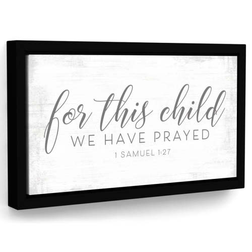 For This Child We Have Prayed Bible Verse Sign – Pretty Perfect Studio