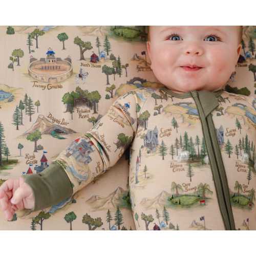 FANTASY Bamboo Baby Pajamas, Ren Faire Bamboo Baby, KNIGHT in Shining Armor Bamboo Baby Romper, Medieval Zipper Baby Pajamas, King's Castle