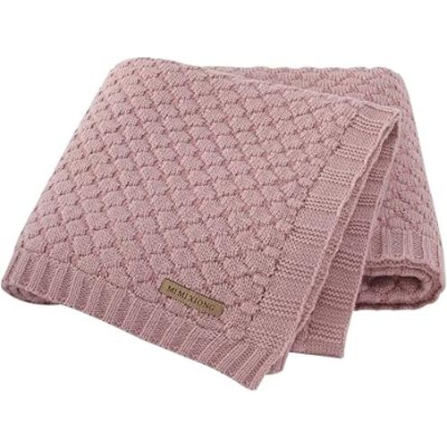 mimixiong Baby Blanket Knitted Soft Swaddling Receiving Baby Blankets for Crib Stroller Nude Pink 40x30 Inches…