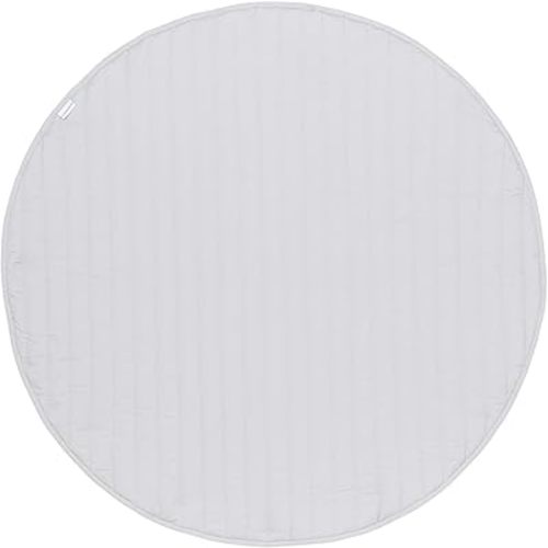 Toddlekind Organic Cotton Reversible Play Mat – 48" Handmade Blanket for Floor Activities, Tummy Time, Nursery Decor, and Family Comfort 0m+ Stone Stripes (Gray)