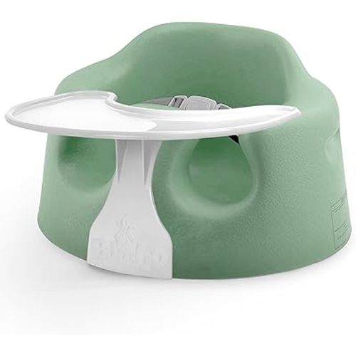 Bumbo Baby Floor Seat, Portable Infant Sit Up Activity and Eating Chair w/Tray, Hemlock