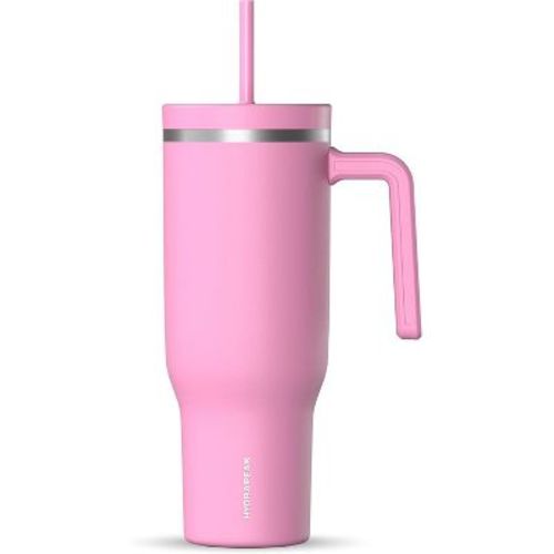 Hydrapeak Voyager 40 Oz Stainless Steel Tumbler , Insulated Water Bottle With Straw, Cupholder Friendly Reusable Travel Mug (Peony)