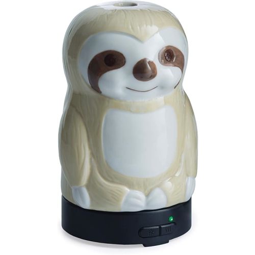 Airome Sloth Medium Kid, Tween/Teen Glass Essential Oil Diffuser|100 mL Humidifying Ultrasonic Aromatherapy Diffuser 8 Colorful LED Lights, Intermittent & Continual Mist, Auto Shut-Off, Tan