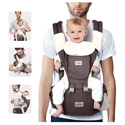 SIMBR Baby Carrier for Newborn to Toddler (3-36 Months ) with Hip Seat, Convertible 12-in-1 Ways to Carry Backpack Use, Adjustable Size for Men and Women, Ergonomic Design 360° Safety, Outdoor Hiking