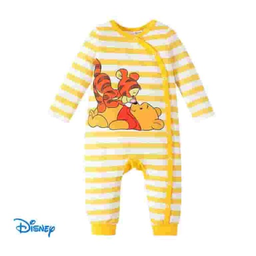 Disney Winnie the Pooh Newborn Infant Stripe Jumpsuit, Unisex Baby Clothes Outfit, Size 0-18 Months