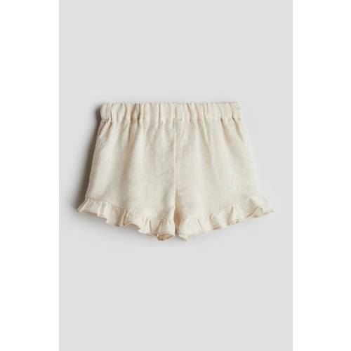 RUFFLED LINEN SHORTS
