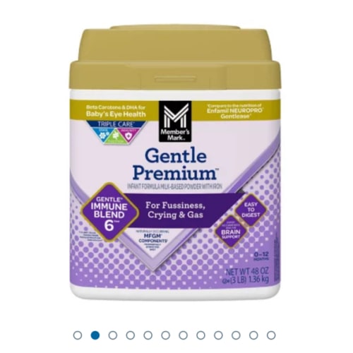 Member's Mark Gentle Premium Baby Milk-Based Formula with Iron, Gentle Immune Blend 48 oz. - Sam's Club