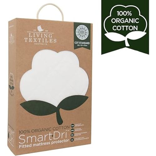 Organic Smart-Dri Waterproof Mattress Protector - Crib White