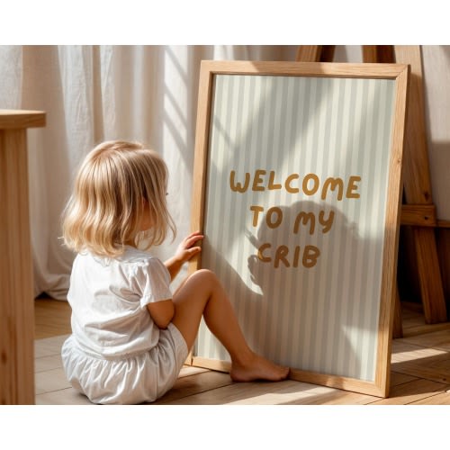 Welcome to My Crib Print: Funny Neutral Nursery Decor (Digital Download