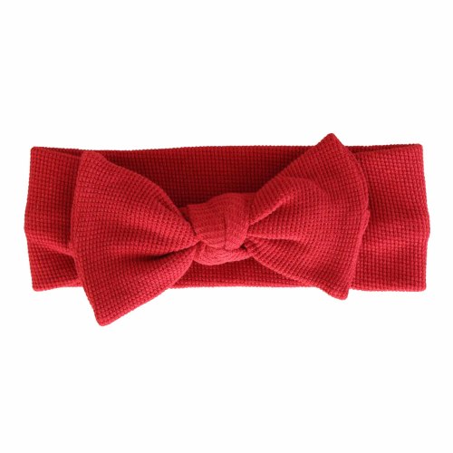 Large Waffle Knit Bow | Crimson
