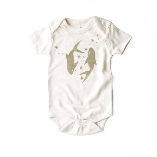 Pisces Baby Gift, Organic Baby Clothes, Astrology Baby Gift, Gender Neutral Baby, February Baby, March Baby, Pisces Zodiac Gifts