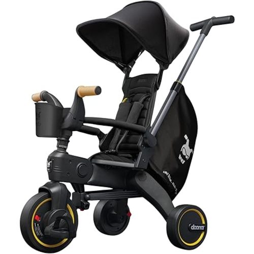 Doona Liki Trike S5, Nitro Black - 5-in-1 Compact, Foldable Tricycle - Suitable for Toddlers 10 to 36 Months