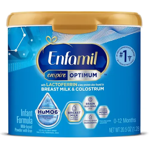 Enfamil Enspire Optimum Baby Formula, with Immune-Supporting Lactoferrin, Our Closest Formula to Breast Milk, Brain Building DHA, Dual Prebiotics, Infant Formula Powder, Baby Milk, 20.5 Oz Tub