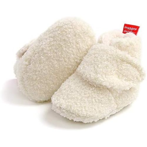 COSANKIM Baby Booties Newborn Boys Girls Fleece Boots Non Slip Grippers Stay On Slipper Socks Infant First Walker Winter Warm Crib Shoes