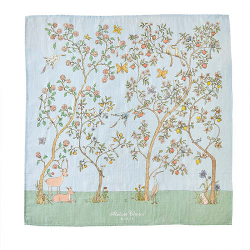 Atelier Choux Carré – In Bloom Blue Swaddle | Caitlin Wilson
