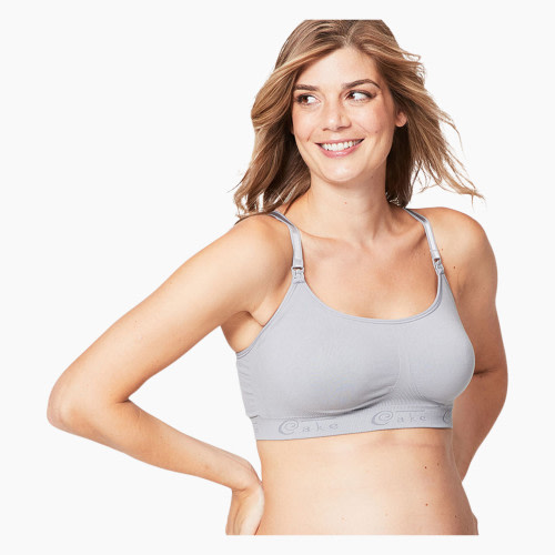 Cake Maternity Cotton Candy Seamless Sleep & Yoga Nursing Bra - Steel Gray, L