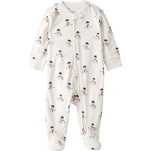 little planet by carter's Baby Sleep and Play made with Organic Cotton, Snowman, 9M