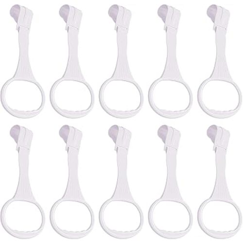 YYaaloa 10pcs White Baby Pull-Up Rings for Toddlers (3.5x7.5inch)