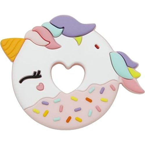 Loulou Lollipop Silicone Teether for Teething Baby Boy and Girl - Pink Unicorn