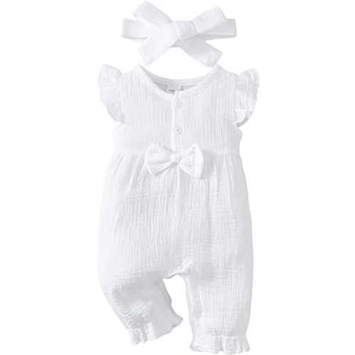 Renotemy Newborn Infant Baby Girl Clothes Rompers Summer Jumpsuits Short Sleeve Romper Infant Baby Clothes Girl