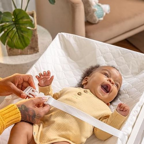 Summer by Ingenuity 4-Sided Changing Pad – Durable Quilted Changing Pad Made with Waterproof Material, Includes Infant Safety Belt with Quick-Release Buckle - 4-Sided Quilted Pad