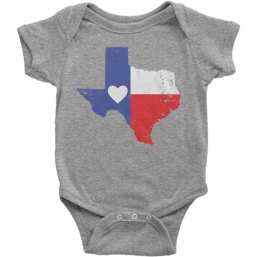 Threadrock Baby Texas State Flag with Heart Infant Bodysuit