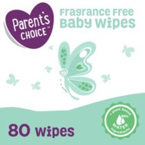 Parent's Choice Fragrance Free Baby Wipes, Flip-Top Pack (80 Total Count)