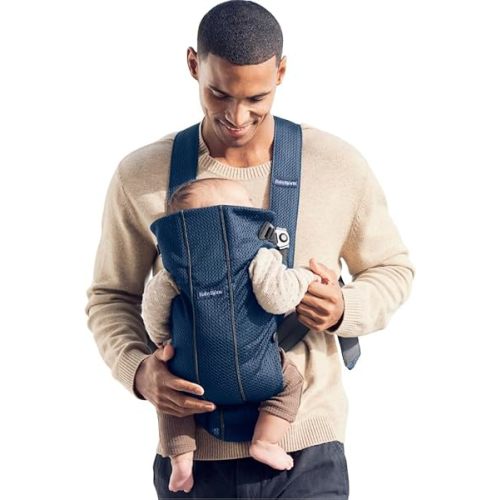 BabyBjörn Baby Carrier Mini,Navy Blue, 3D Mesh | Newborn Carrier (7-15 lbs), Ergonomic, Easy-to-Use
