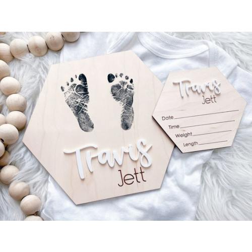 Baby Footprint Name Sign for Hospital Baby Announcement Sign - Etsy